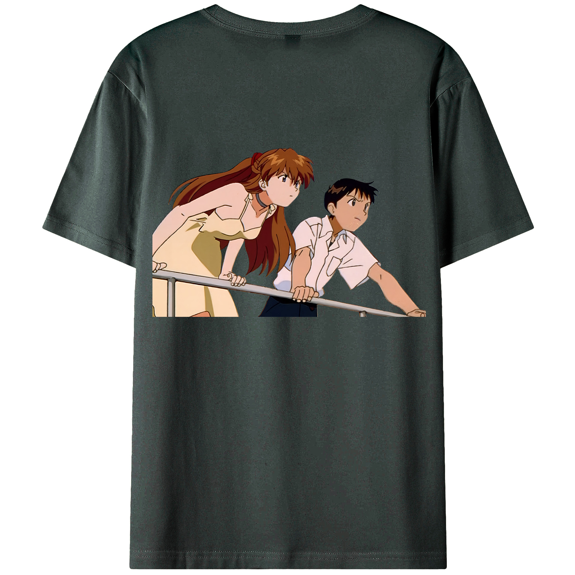 （画像用） EVA 新世紀エヴァンゲリオン 綿100％ メンズ半袖Tシャツ（バックプリント） 通気性